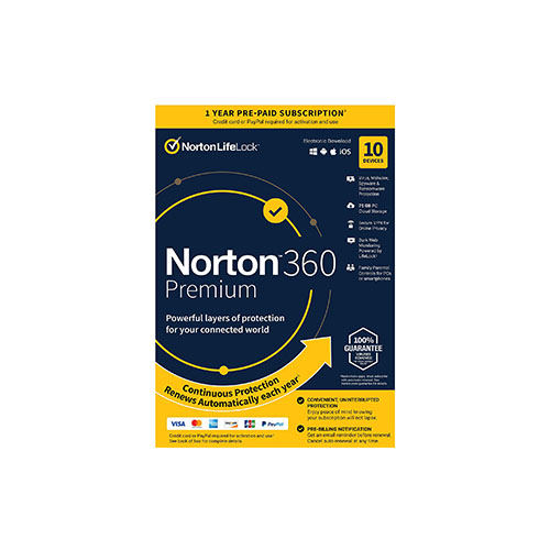 Norton 360 Premium – Antivirus software for 10 Devices
